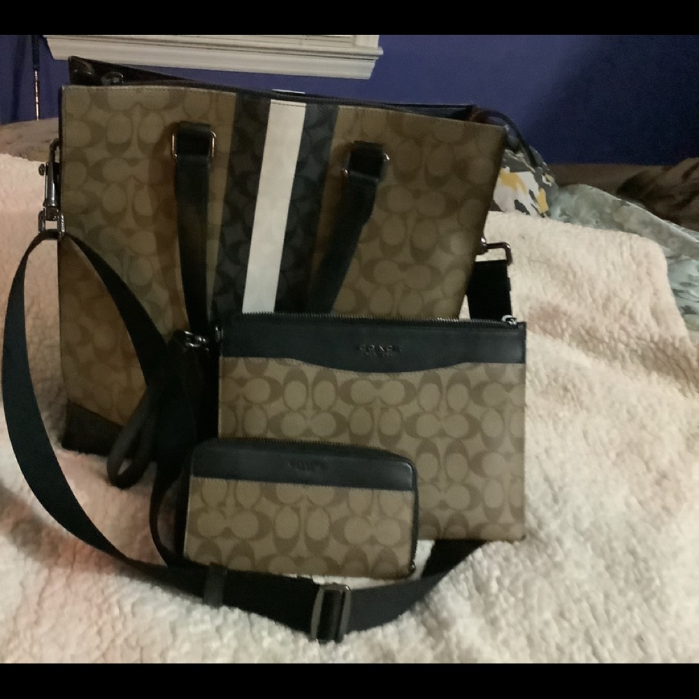 Coach tote, extra large wristlet and wallet